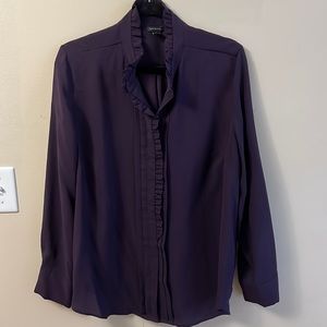 Ann Taylor Purple Ruffle Blouse